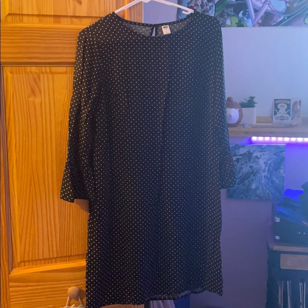 Black and white polka dot dress